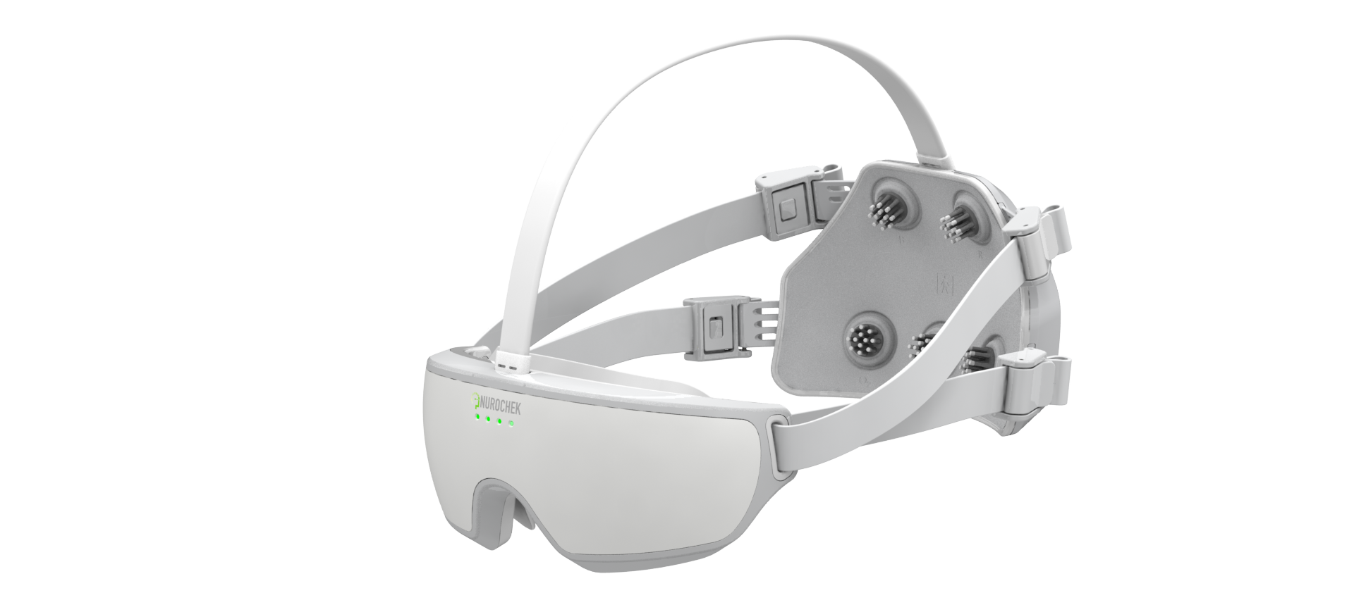 Nurochek-Pro headset — front three-quarter right