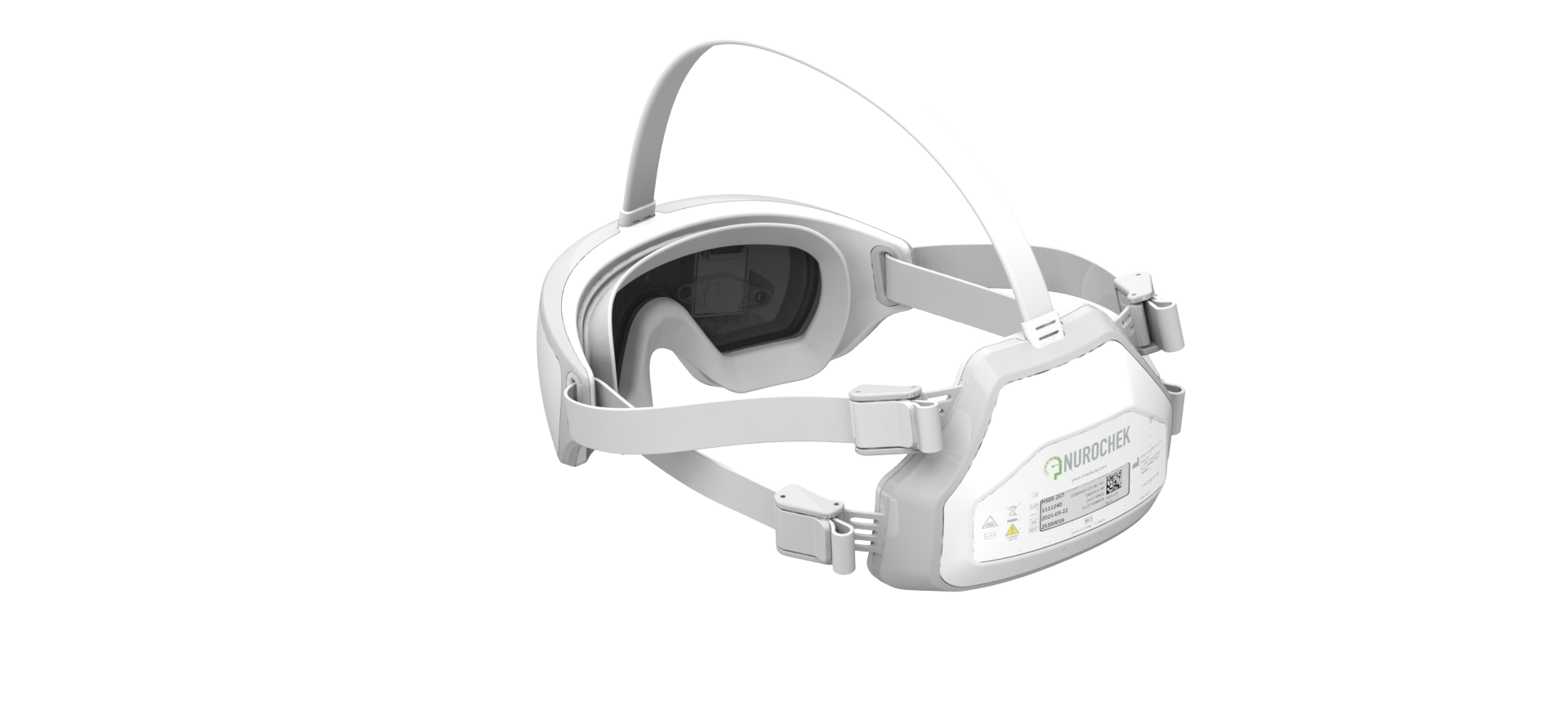 Nurochek-Pro headset — rear three-quarter, electrode array